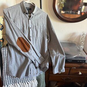 Forever 21 Elbow Padded Grey Flannel